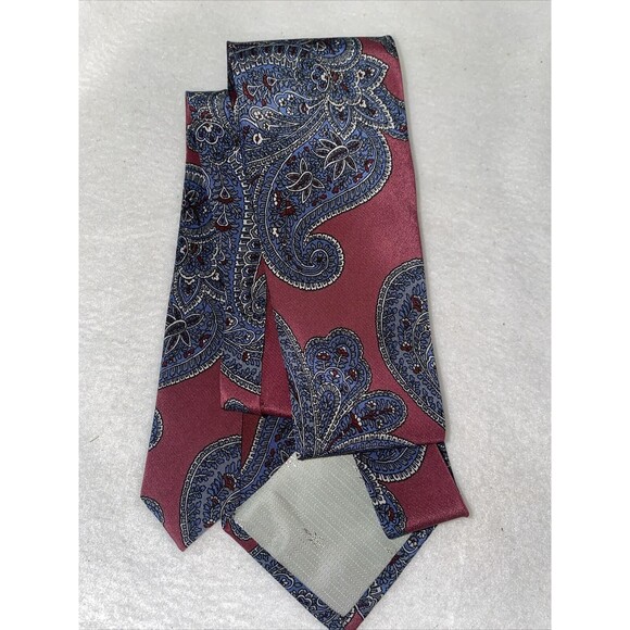 Bella Nova Men 100% Silk Tie Paisley Floral Made in Italy USA office preppy - Picture 2 of 5